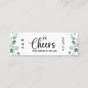 Greenery Wedding Drink Ticket Voucher