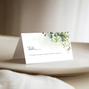 Greenery Wedding Folded Place Cards