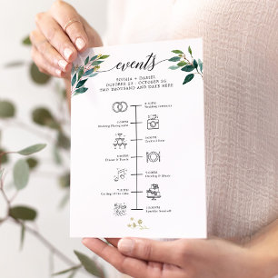 Greenery Wedding Icon Itinerary Welcome Letter Program