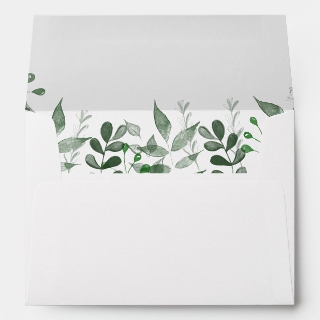 Greenery Wedding Invitation Envelope Template (Back (Bottom))