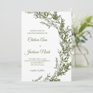 Greenery Wedding Invitation, Wedding Invitation