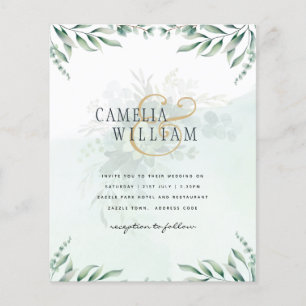 Greenery Wedding Invitations Website RSVP QR CODE Flyer