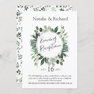 Greenery Wedding Invite, Evening Reception Invitation
