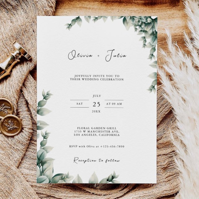 Greenery Wedding Invites Template (Greenery Wedding Invites Template)