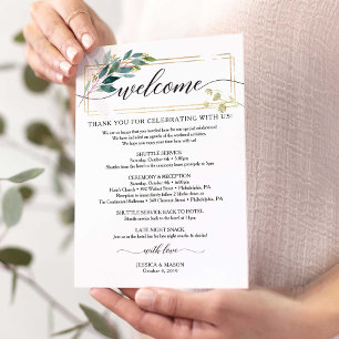 Greenery Wedding Itinerary - Wedding Hotel Bag Program