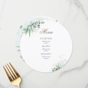 greenery wedding Menu