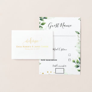 Greenery Wedding Menu Choice Place Cards