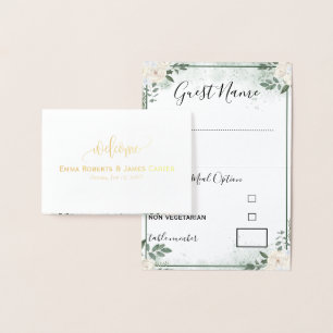 Greenery Wedding Menu Choice Place Cards