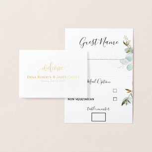 Greenery Wedding Menu Choice Place Cards