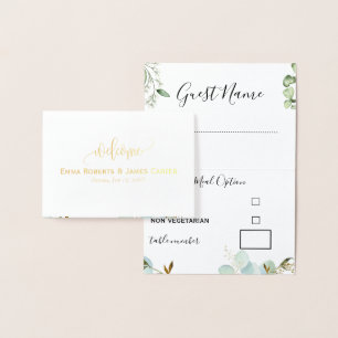 Greenery Wedding Menu Choice Place Cards