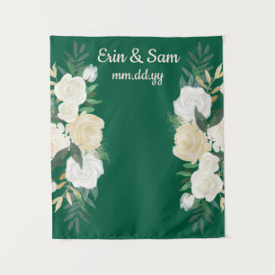 Greenery Wedding Photo Booth Backdrop Hunter Green Tapestry