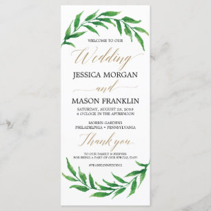 Greenery Wedding Program - Ceremony Program