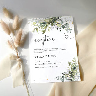 Greenery Wedding Reception Enclosure Card