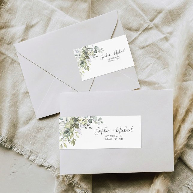 Greenery Wedding Return Address Label (Creator Uploaded)