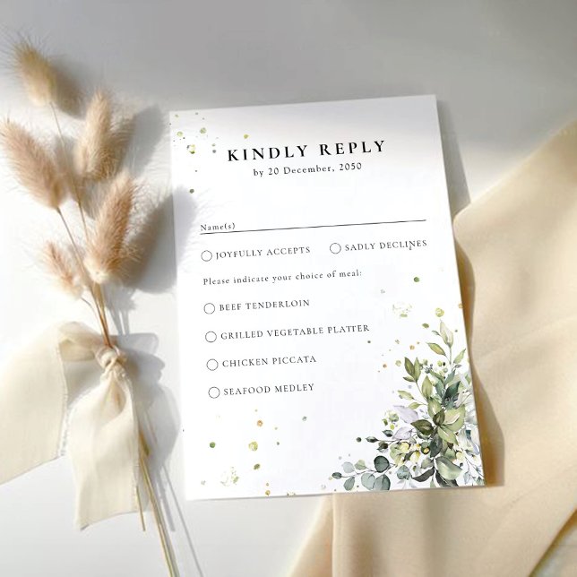 Greenery Wedding RSVP Card (Creator Uploaded)