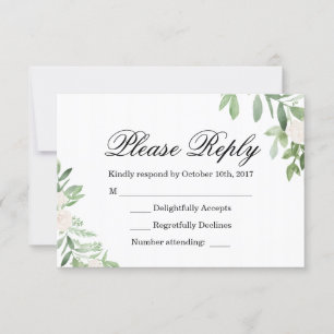 Greenery Wedding RSVP Card