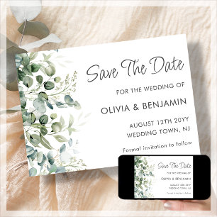 Greenery Wedding Save The Date Card