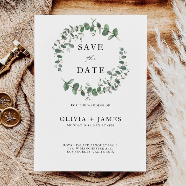 Greenery Wedding Save the Date Invitation (Greenery Wedding Save the Date Invitation)