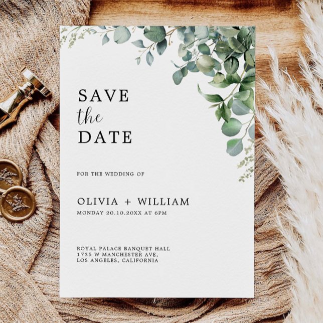 Greenery Wedding Save the Date Invitation (Greenery Wedding Save the Date Invitation)