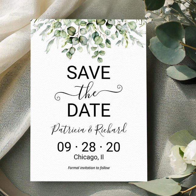 Greenery Wedding Save The Date Invitation (Creator Uploaded)