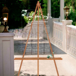 Greenery Wedding Seating Chart Acrylic Sign