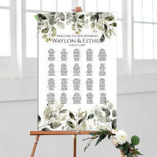 Greenery wedding seating chart find your seat