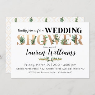Greenery Wedding Shower Invitation
