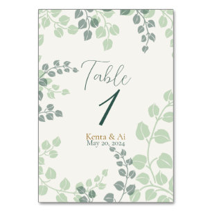 Greenery Wedding Table Card