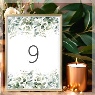 Greenery Wedding Table Number