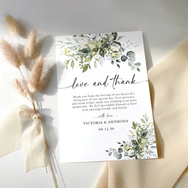 Greenery Wedding Thank You Cards (Creator Uploaded)