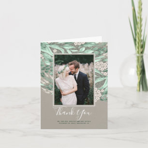 Greenery Wedding Thank You Photo Card