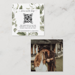 Greenery Wedding Website QR Code Enclosure Card