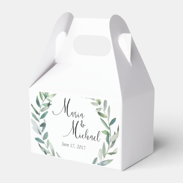 Greenery Wedding Wedding Favour Boxes (Back Side)
