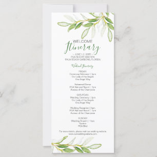Greenery Wedding Weekend Itinerary for Guests