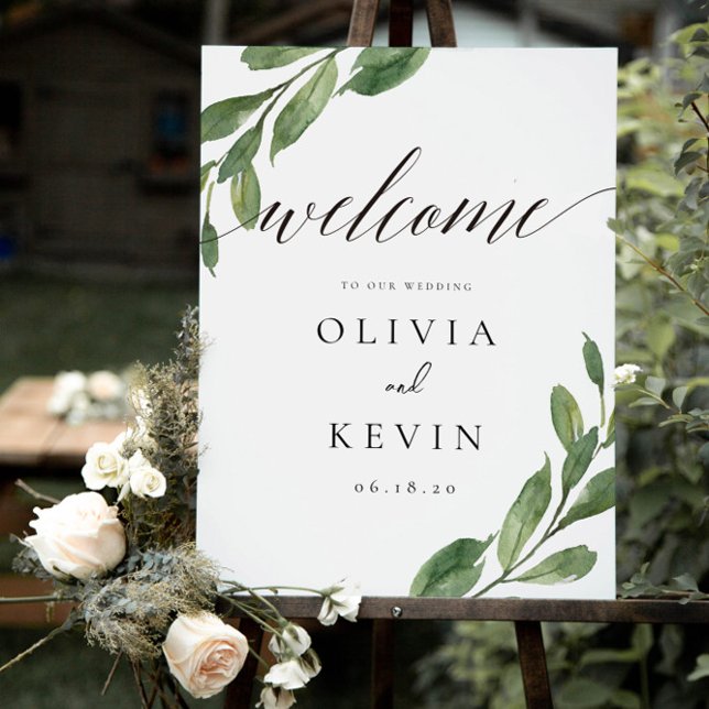 Greenery Wedding Welcome Sign (Creator Uploaded)