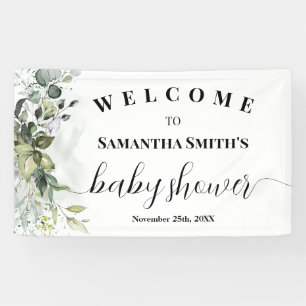 Greenery Welcome Baby Shower Eucalyptus Banner