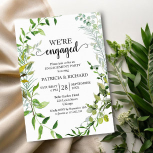 Greenery We're Engaged Engagement Party  Invitation