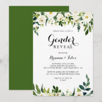 Greenery White Autumn Floral Gender Reveal Party