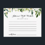 Greenery White Autumn Floral Wedding Advice Card<br><div class="desc">This greenery white autumn floral wedding advice card is perfect for a rustic wedding. The design features elegant watercolor white peonies with green foliage. These cards are perfect for a wedding, bridal shower, baby shower, graduation party & more. Personalise the cards with the names of the bride and groom, parents-to-be...</div>
