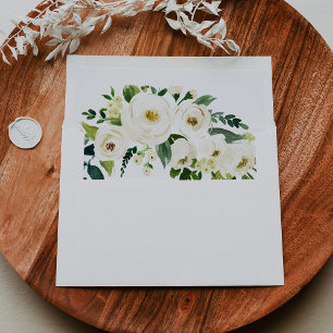 Greenery White Autumn Floral Wedding Invitation Envelope