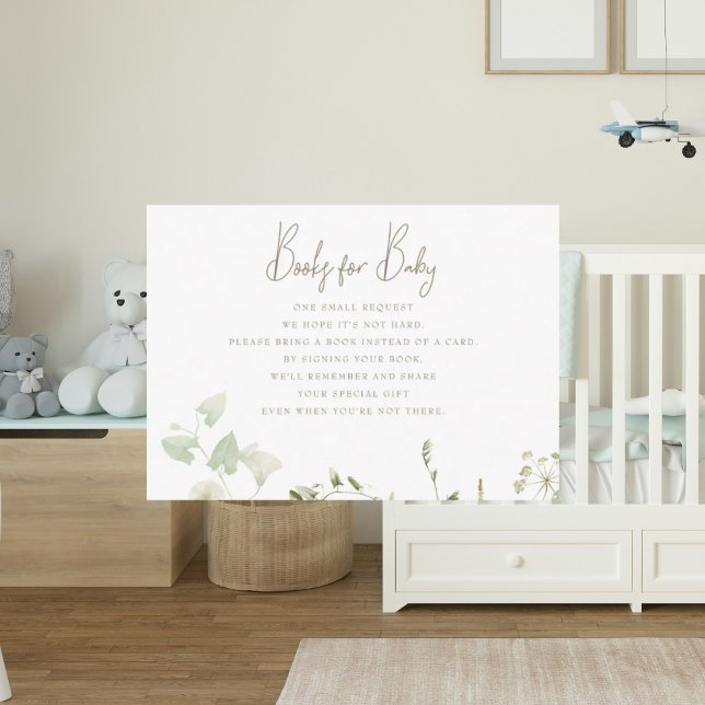 Greenery White Books for Baby Enclosure Card (Creator Uploaded)