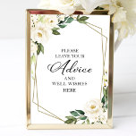 Greenery White Flowers Advice And Well Wishes Sign<br><div class="desc">Greenery White Flowers Advice And Well Wishes Sign</div>