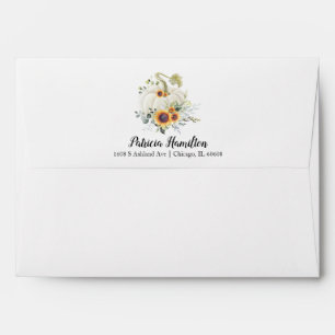 Greenery White Pumpkin Fall Baby Shower Envelope