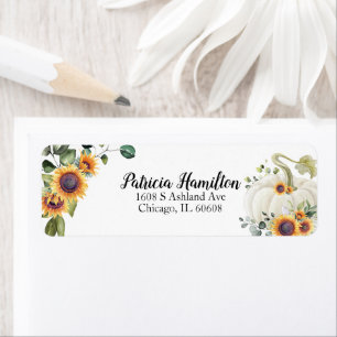 Greenery White Pumpkin Fall Baby Shower Label Return Address Label