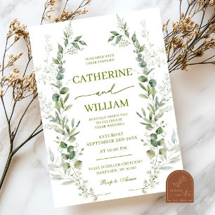 Greenery Wildflower Wedding Invitation
