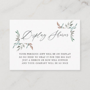 Greenery Winter Bridal Shower Display Shower Enclosure Card
