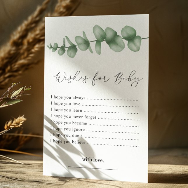 Greenery Wishes for Baby Shower Card (Creator Uploaded)