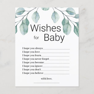 Greenery Wishes for Baby Shower Game