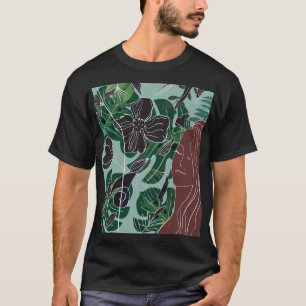 Greenery Woman, Modern Vintage Illustration. T-Shirt