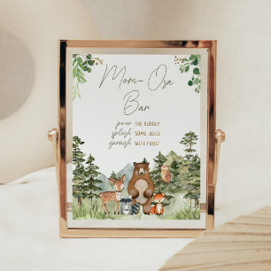 Greenery Woodland Animals Baby Shower Mom Osa Bar Poster